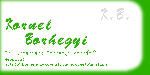 kornel borhegyi business card